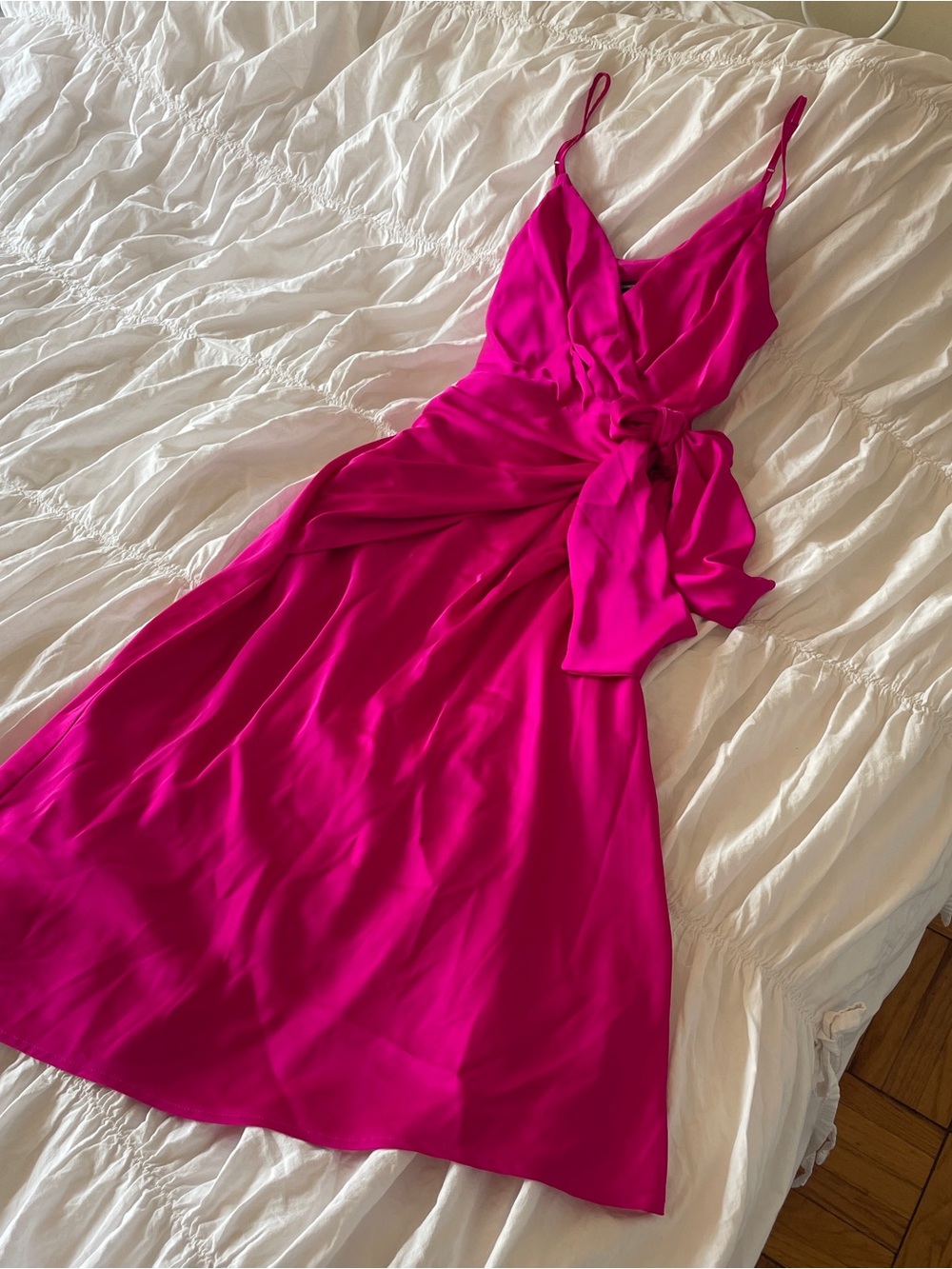 Fuchsia Tie-Waist Slip Dress - Women